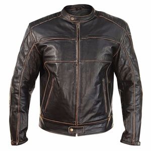 NWT Men's Dark Brown Buffalo Leather Jacket